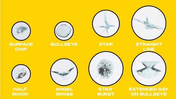 Types of windscreen chips